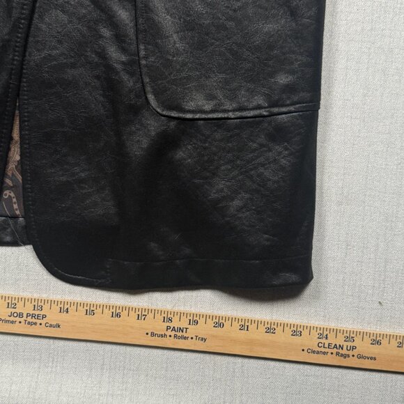Vintage Russell Scott Liquid Faux Leather Blazer Black Jacket Size M/L - Picture 12 of 16